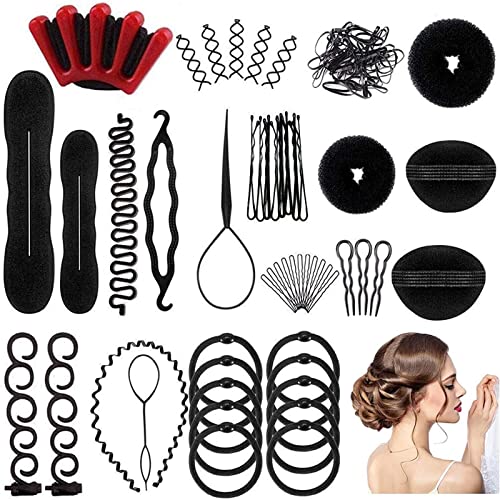 25pcs Accesorios de Peinado, peinados utensilios,Herramientas Accesorios Hacedor Braid Cabello Trenzado Peinado Clip Herramientas para Diseño de Espuma para Niñas Mujeres con pelo DIY