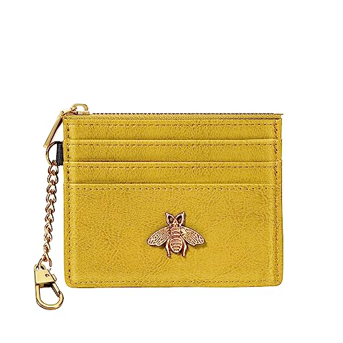 Image of SEAVILIA Card Holder Keychain Wallet for Women with ID Window RFID Coin Purse Bee Gifts Slim Minimalist Small Wallet