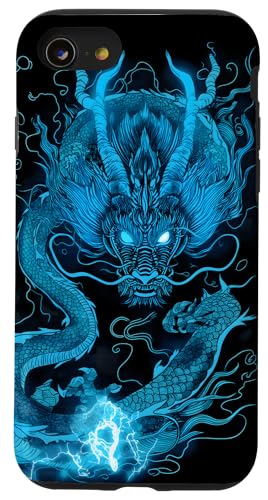 Dragón japonés volador verde con tatuaje de fantasía Kanji Carcasa para iPhone SE (2020) / 7 / 8