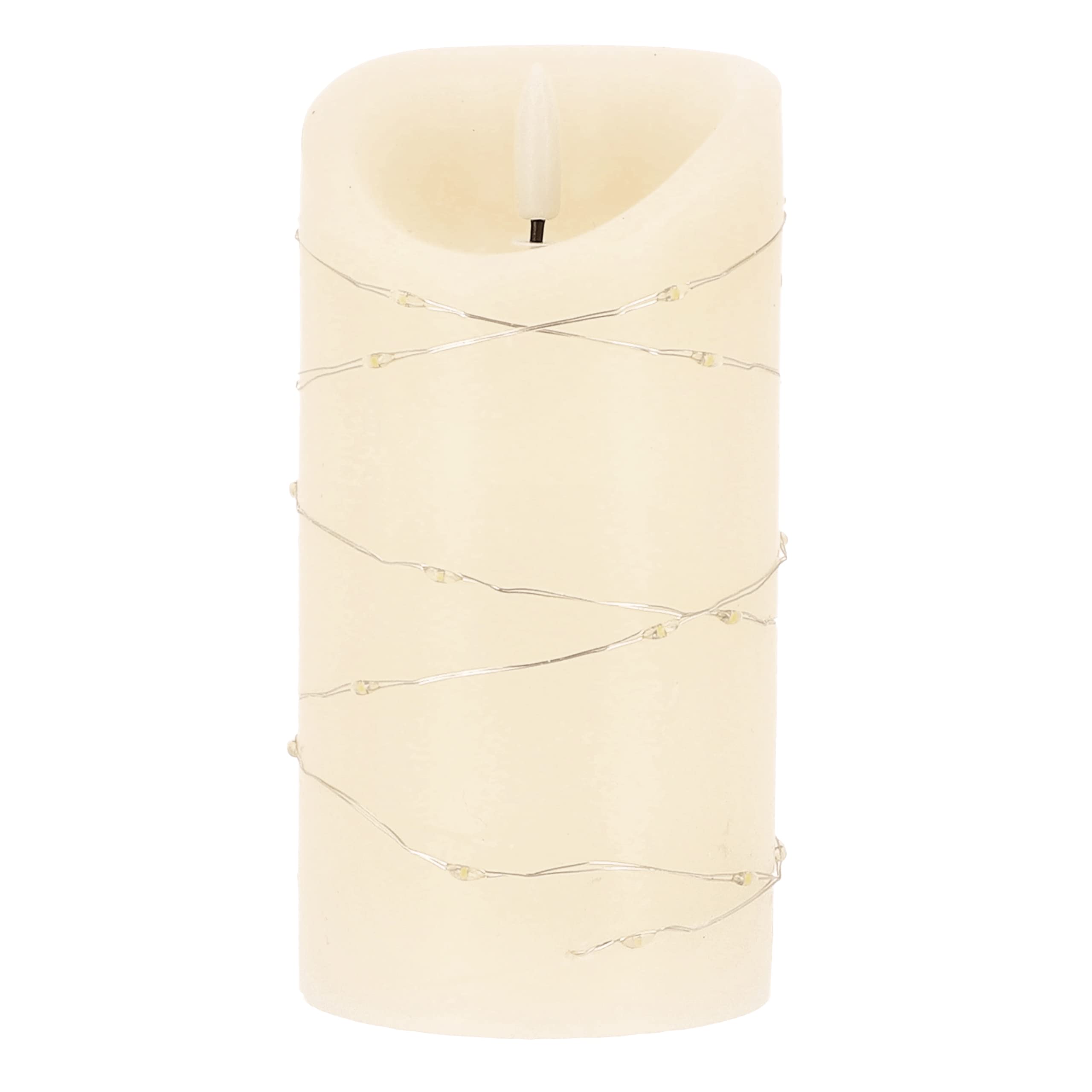 Candele LED In Vera Cera - Set Da 2 Bianche 15 Cm Con Fiamma Tremolante