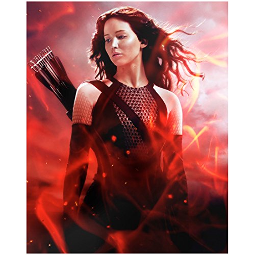 Katniss Everdeen in Swirling Red Fire with Arrows - Hunger Games - 8x10  Photograph / Photo
