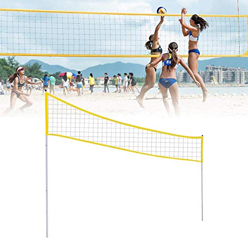MondayUp Red de tenis ajustable para voleibol, bádminton, voleibol portátil, soporte de red plegable con poste de soporte para playa, césped, parque al aire libre (3 alturas)