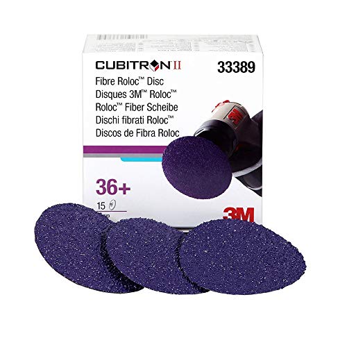 3M Cubitron II Ceramic Purple Quick Change Fibre Disc - Fibre Backing - 36+ Grit - 3 in Diameter - 33389 [PRICE is per BOX]