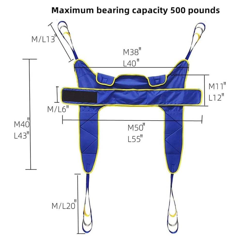 Arnés Elevación Paciente Cuerpo Completo, Grúa de Paciente, Eslinga De Elevación,para Posicionamiento Y Elevación De La Cama,Enfermería, Fácil de Usar Medium