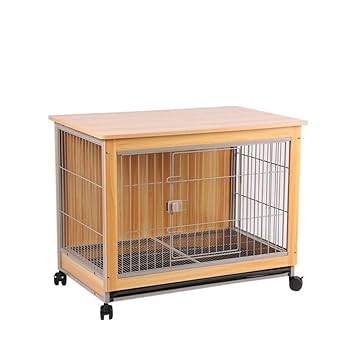 Amazon | Essgudoドックケージ 木製 犬 サークル ウッディ