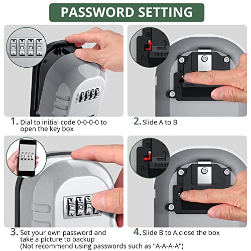 Eypins Key Lock Box For Outside,Key Safe Wall Mounted,Extra Large Space Capacity,Waterproof Key Box With 4 Digit Combination,House Keys Access Cards Car Keys Spare Keys Safe #TOP3