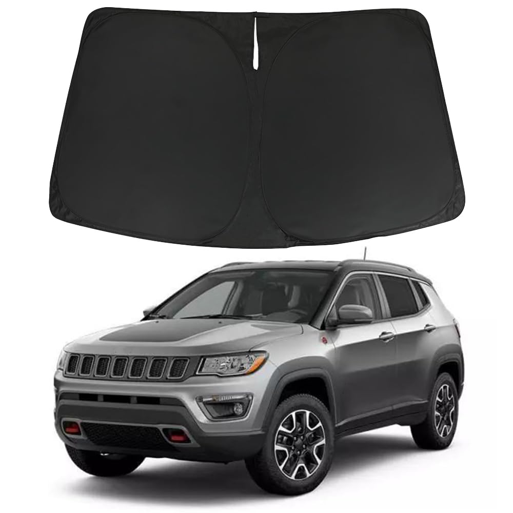D-Lumina Windshield Sunshade Compatible with 2017 2018 2019 2020 2021 2022 2023 2024 Jeep Compass - Foldable Front Window Sun Shade Shield Protector