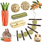 Pweituoet Rabbit Chew Toys, Small Animal Chew Treat - 100% Natural Materials Handmade for...