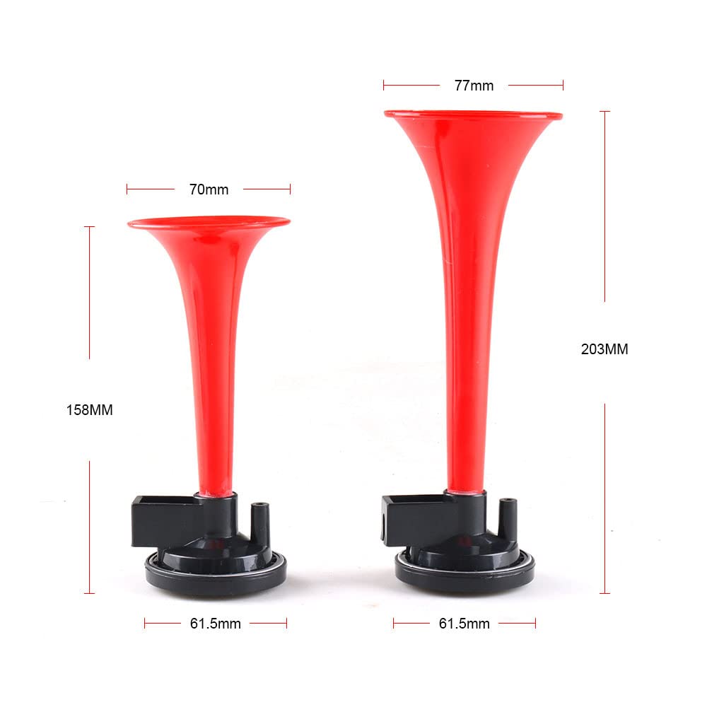 Bocina Coche,Claxon Coche Universal 115dB BRURICO ROURO Air Horn 12V 450 Hertz Dual Trompeta para camión Bote Air Horn(Red)
