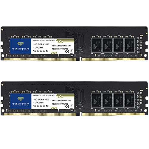 Timetec 64GB KIT(2x32GB) DDR4 3200MHz (or 2933MHz or 2666MHz) PC4