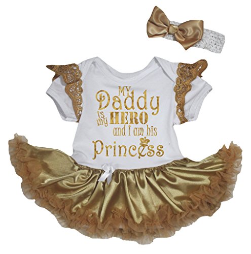 Body bébé fille or doré parfait pour les fêtes de fin d'année