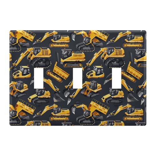 Light Switch Cover Excavator Engineering Vehicles Wall Plates for Electrical Outlets 3 Gang 202b5818