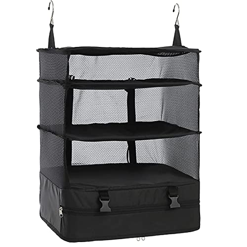 Foppla Packing Cubes,Travel Luggage Organizer Portable Travel Shelves Bag 3-Shelf Suitcase Packing Cube Collapsible Hanging Closet Storage Bag for Wardrobe Suitcase Carry On Foppla Packing Cubes,Travel Luggage Organizer Portable Travel Shelves Bag 3-Shelf Suitcase Packing Cube Collapsible Hanging Closet Storage Bag for Wardrobe Suitcase Carry On