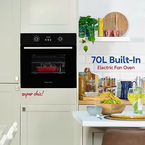 Russell Hobbs Electric Oven 70L 60cm Wide Built In Multifunctional Electric Fan Oven Easy Clean Interior Black RHEO7005B - Image 4
