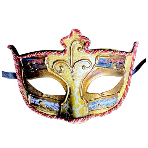 FjE746 - Mascarada para hombre y mujer, diseño vintage, color dorado, talla única