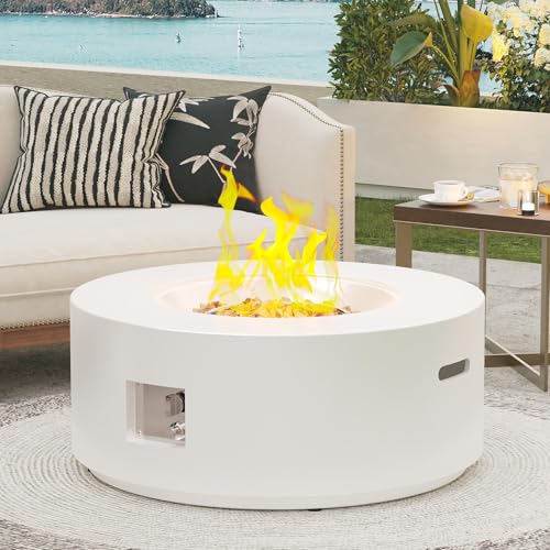 HongTaok Brasero au propane de 82,5 cm, 50 000 BTU pour extérieur, certifié CSA, brûleur en acier inoxydable avec couvercle en acier, housse imperméable et...