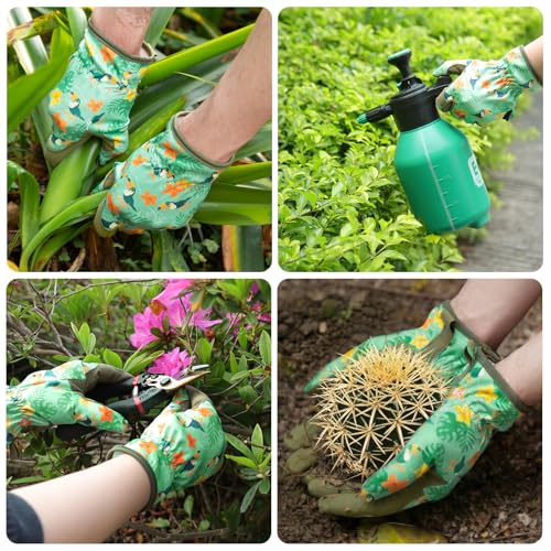 Image of Baidast Gardening Gloves for Women Garden Gloves for Womens Thorn Proof for Women's Gifts Digging Planting Pruning Weeding(Teal)