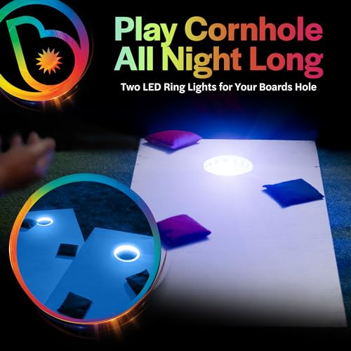 Brightz LED Cornhole Ring Lights for Hole & Board, Red & Blue, 2-Pack - image 2