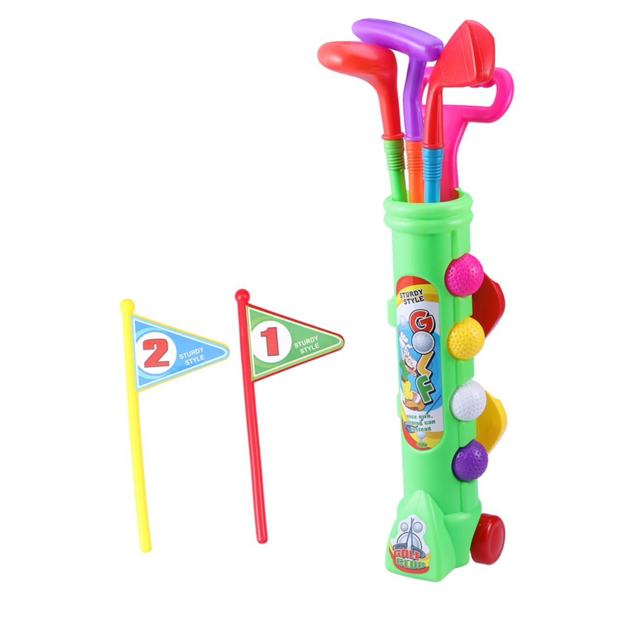 Set de Golf Infantil Portátil Verde, 2 Juegos de Plástico