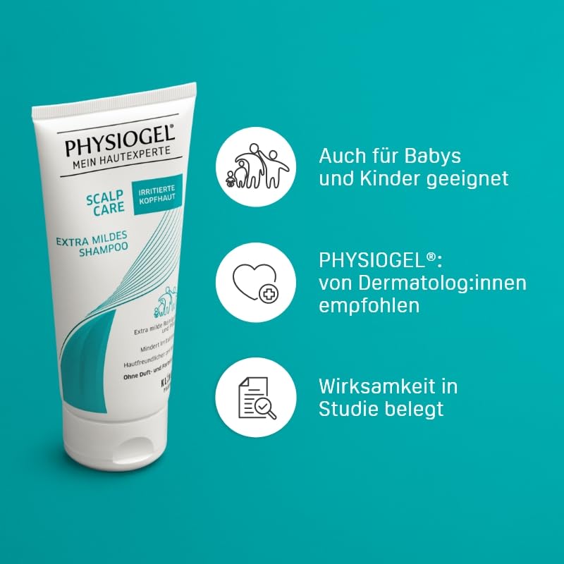 PHYSIOGEL Scalp Care Extra mildes Shampoo 200 ml - Kids Edition - milde Reinigung und Pflege für irritierte, gereizte, trockene Kopfhaut - Irritationen minderndes Feuchtigkeitsshampoo