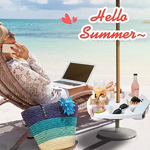 Amazon.com : 2 Pcs Beach Umbrella Table Tray Outdoor Beach Umbrella