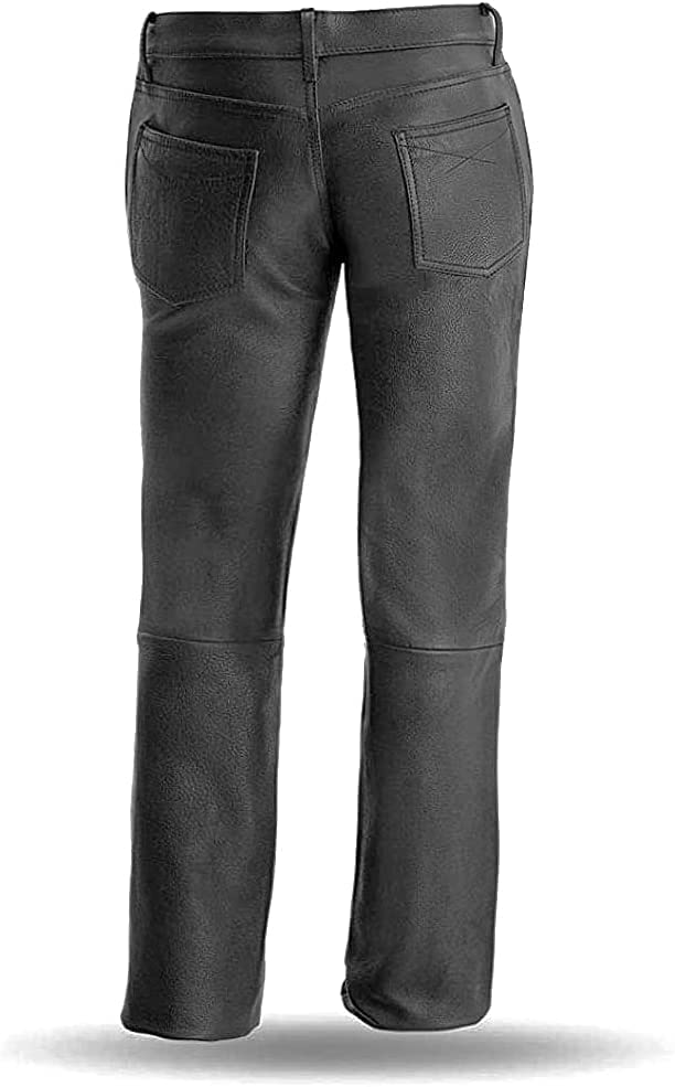 Xelement B7600 Motorcycle Leather Pants for Women - Ladies High Grade Black Cowhide Pants (10)