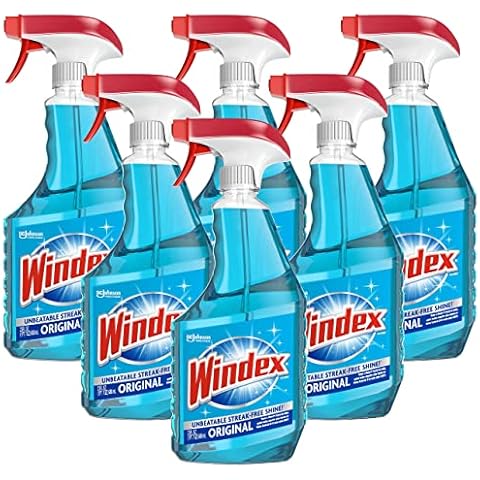 Windex Glass and Window Cleaner Spray Bottle, Bottle Made from 100% Recycled Plastic, Surface Cleaning Spray, Original Blue Scent, 23 Fl Oz (Pack of 6) Cover
