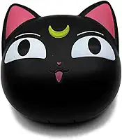 Lente de contato em forma de gato fofa, mini, viagem, caixa de lentes de contato, kit de cuidados, espelho + garrafa + suporte de pinça, Preto