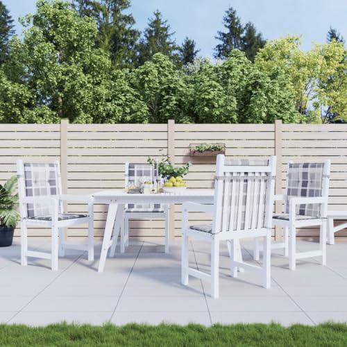 Wynira Cojín para silla de jardín para respaldo bajo, 4 unidades, 100 x 50 x 3 cm, tela Oxford impermeable con cordones antideslizantes para jardín, terraza, balcón, cómodo cojín de asiento