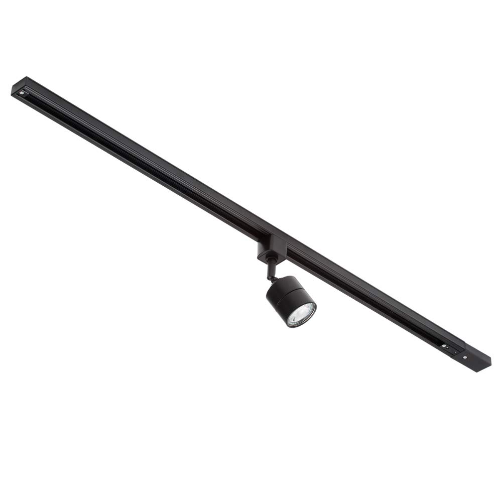 Litecraft Kitchen Track Light with Soho Fixture & GU10 LED Bulbs - (Black, 1M 1 Light)