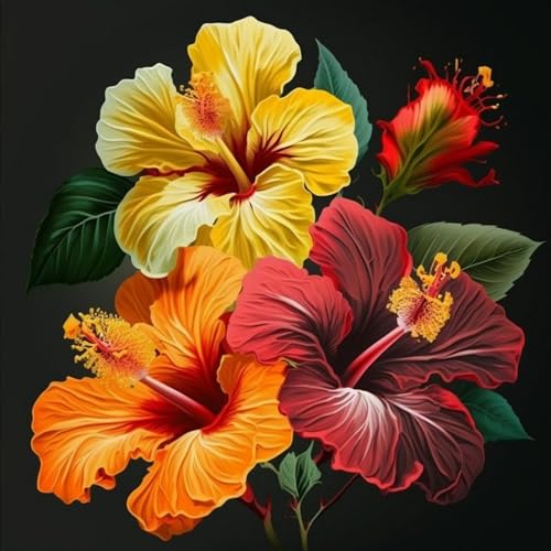 Image of TULIP N TURTLE Gudhal Diy Acrylic Paint By Number Kit For Adults Kids Beginner Number Painting Kit Diy Canvas Painting By Number Wall Decoration Diy Painting Kit For Adults,Multi-Coloured