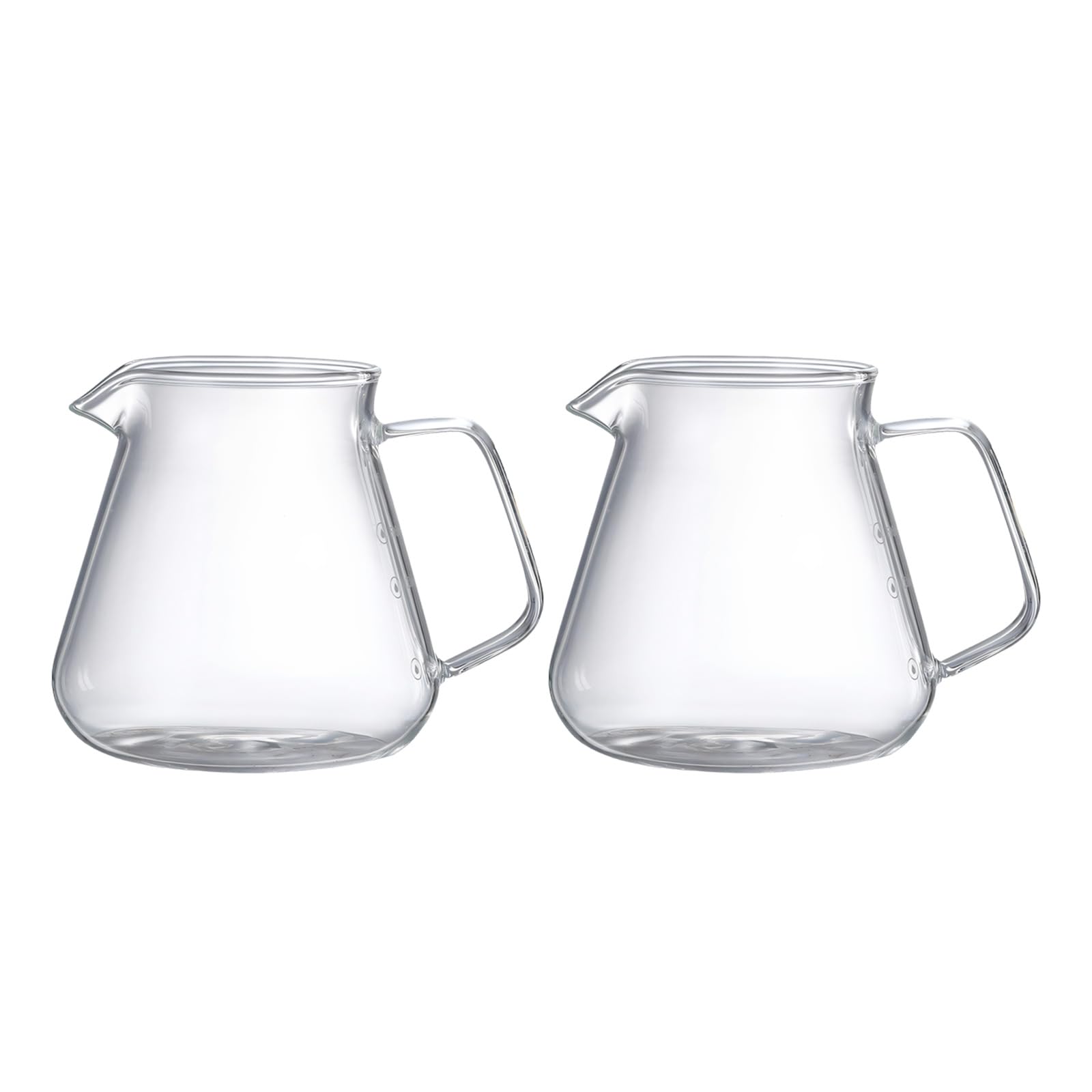 MALSSE Glass Coffee Maker Server Tea Carafe with Smoothly Flows Spout 300ml / 500ml Capacity for Household 2PCS Multifunctional Glass Coffee Maker