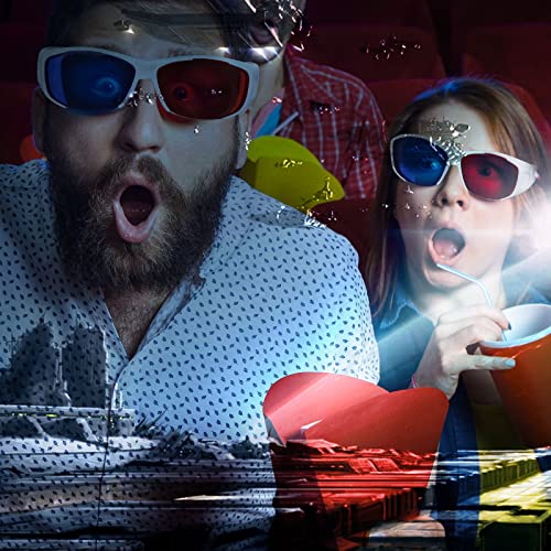 image for BBTO 2 Pieces 3D Movie Game Glasses Red Blue Style for Movies Games, V