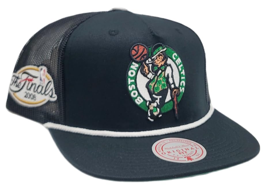 Casquette Boston Celtics de camionneur Mitchell & Ness snapback mesh noir roper - 4