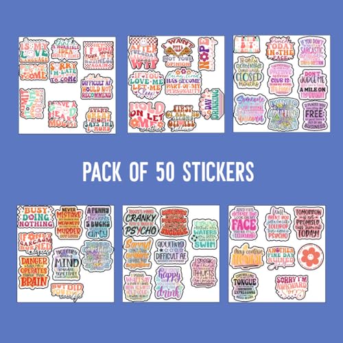 Image of Zesta Aesthetic Stickers for Laptop /Waterproof Anime Decal for Books /Vinyl Sticker for Fridge /Easy to Use Korean Car Sticker Kawaii Cute Stickers (Sarcastic)-Self-Adhesive