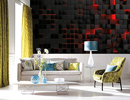 Fewegrwefw Modern 3D Design Removable Wallpaper For Bedroom Living Room Abstract Futuristic Cubes Shape Background 3D Render Illustration Wallpaper Stick And Peel Wall Stickers Home Decor #TOP3