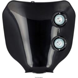 Faro Delantero Derbi Senda one BY CAMAMOTO MASCARILLA PORTAFARO para Motocicletas Enduro/Cross/Motard/Naked - Instalación Universal, Incluidas Bombillas y Soportes y Bandas Elásticas, (Negro)