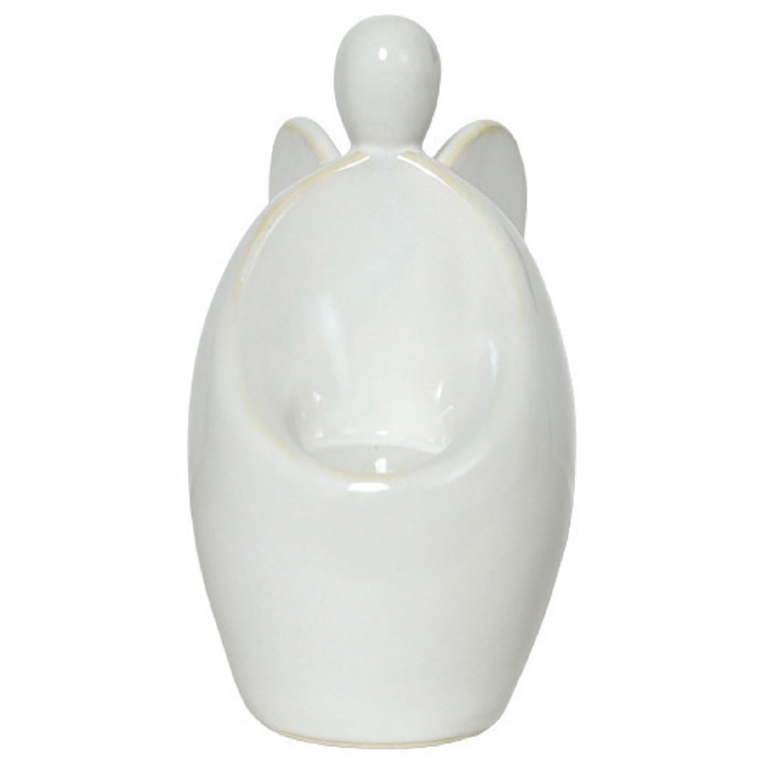Bafnsiji Glossy Ceramic Angel Candle Holder - Tealight Stand for Home Decor