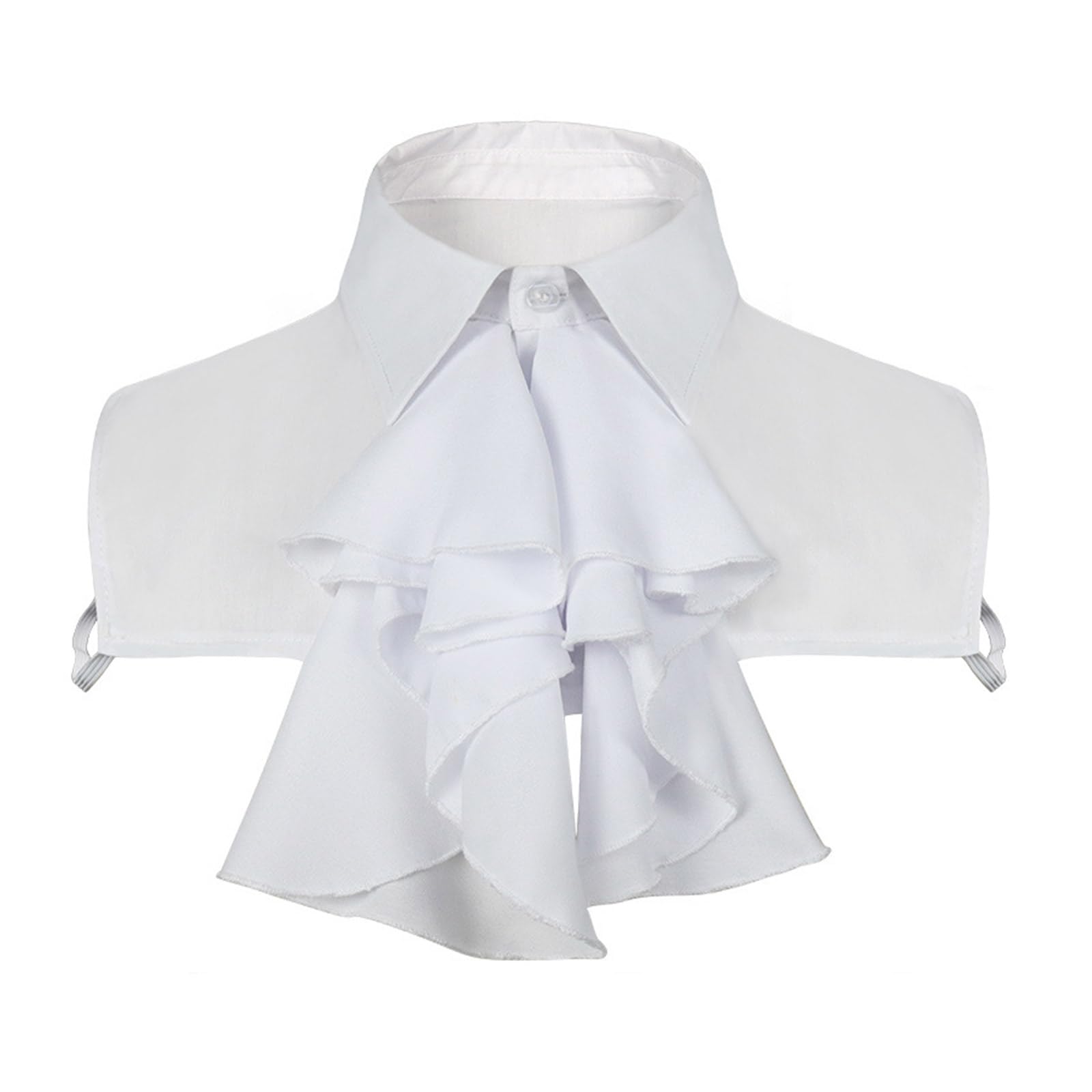 Maxtonser Pirate Colonial Victorian Jabot Detachable Ruffled Fake Collar Shirt Front Necklace Neckwear Costume Accessory