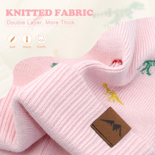 Image of XIAOHAWANG Knit Toddler Beanies Girls Boys Cute Kids Winter Hat Infant Dinosaur Baby Beanie Hats