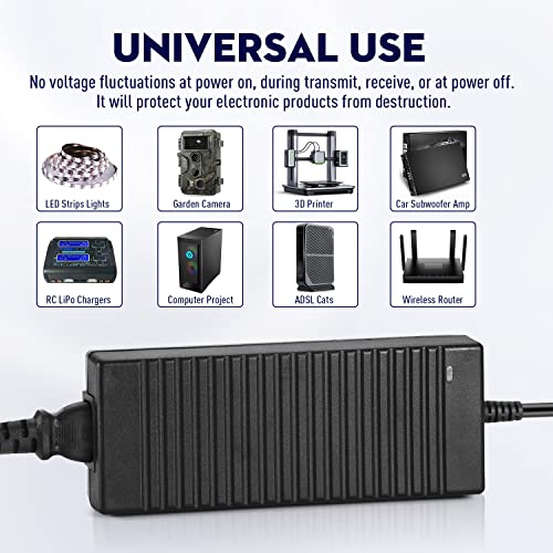 Image of Facmogu 24V 6A Power Adapter AC 100-220V to DC 144W Power Supply US Plug Switching PC Power Cord for LCD Monitor LED Strip Light DVR NVR Security System Accessories