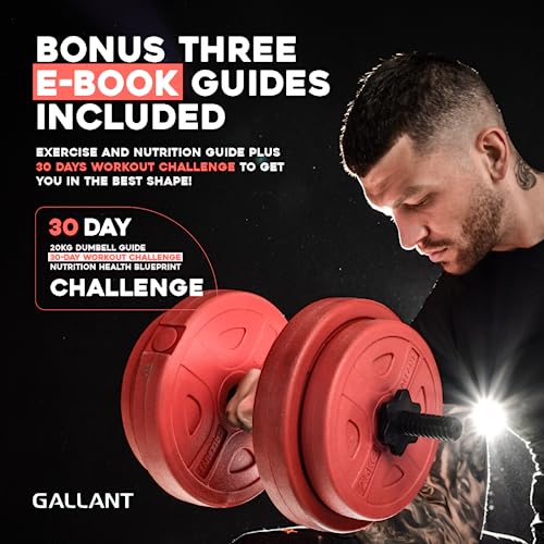 Gallant 20kg Adjustable Dumbbells Set, 2 in 1 Dumbbells and Barbell Hand Free Weights Dumbbells Set for Strength Training, Weight Lifting, Bodybuilding- Weight Sets for Men and Women Gallant 20kg Adjustable Dumbbells Set, 2 in 1 Dumbbells and Barbell Hand Free Weights Dumbbells Set for Strength Training, Weight Lifting, Bodybuilding- Weight Sets for Men and Women