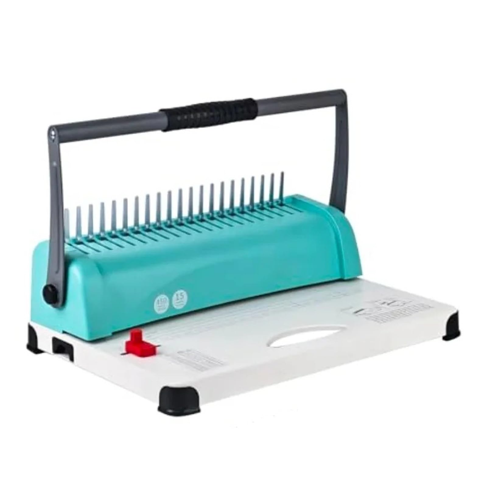 Rilegatrice a pettine 21 fori, capacità 450 fogli, perforatrice fino a 15 fogli, doppi manici for carta formato Letter A5 A4 Progetti scolastici domestici