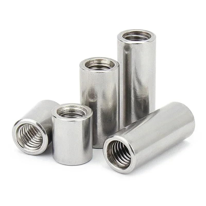 Round Coupling Nuts, Pack of 10 Round Coupling Nuts Multiple Metric Sizes(M6x10x8mm)