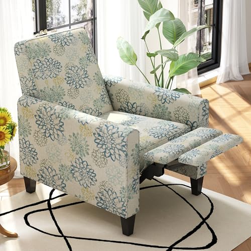 Sillón reclinable tapizado azul moderno miniatura 7