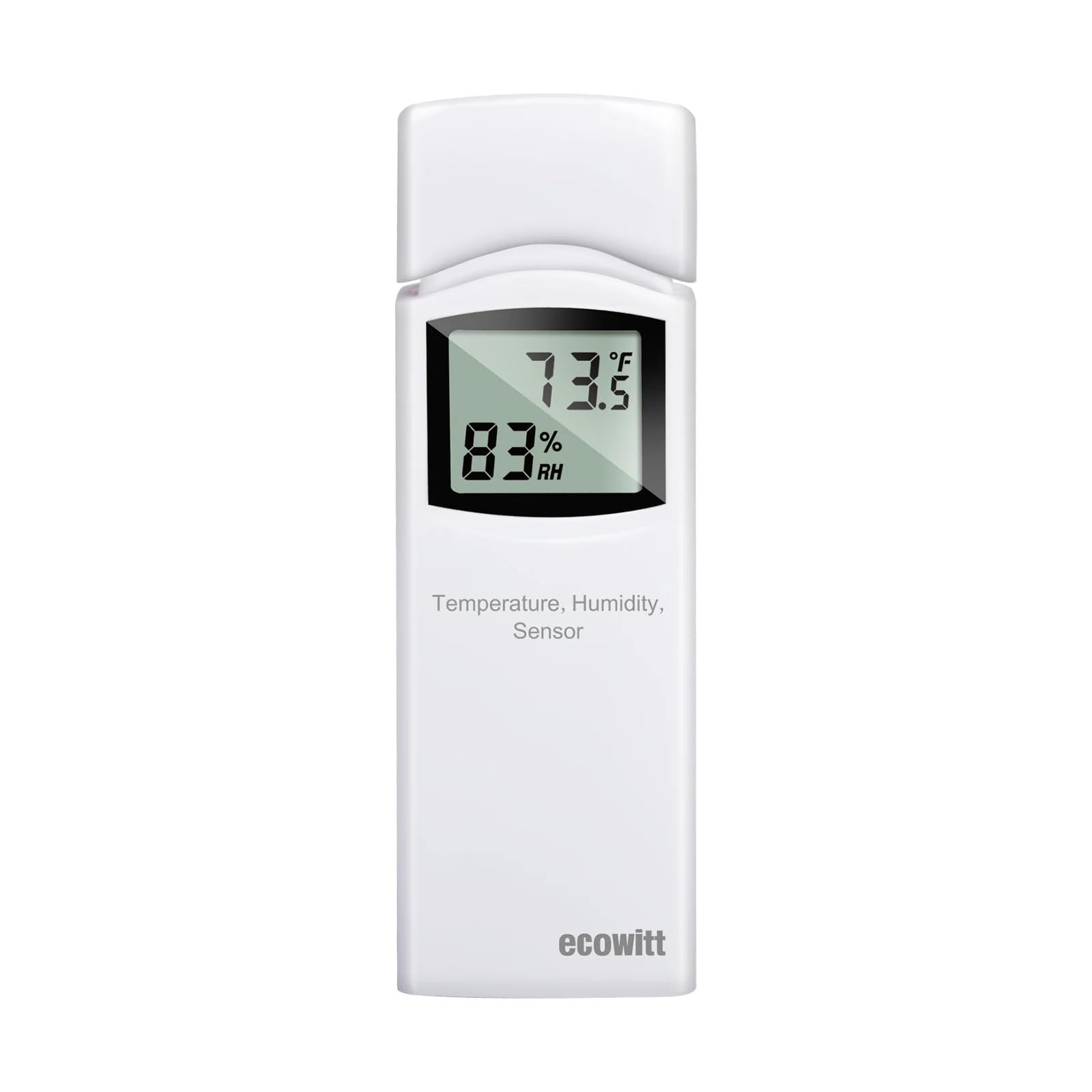 Ecowitt WH32 Sensor inalámbrico de temperatura y humedad al aire libre, termómetro y medidor de higrómetro con pantalla LCD, grado por defecto Fahrenheit, monitoreo remoto de aplicaciones