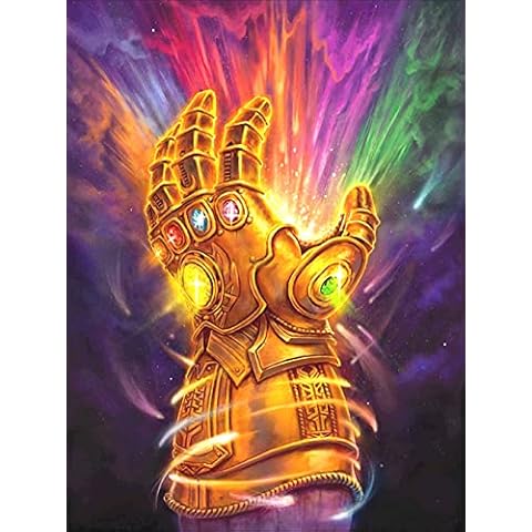 DIY 5D Diamond Painting Movie by Number Kits Full Drills for Adults,Round Full Drill Cross Crystal Rhinestone Pictures Arts Craft for Home Wall Decor Gift.(Infinite Gloves-1/30X40cm/11.8X15.7inch) Cover