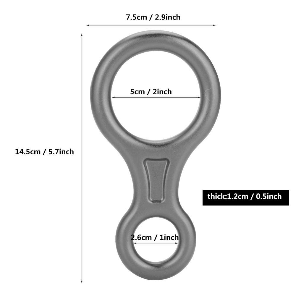 Escalade 8 Anneaux, Portable incassable fiable 35KN Heavy Duty Figure 8 Mot Corde Descendeur Anneau de Rappel Rock Rocking Gear pour système de Rappel de Travail en Altitude(