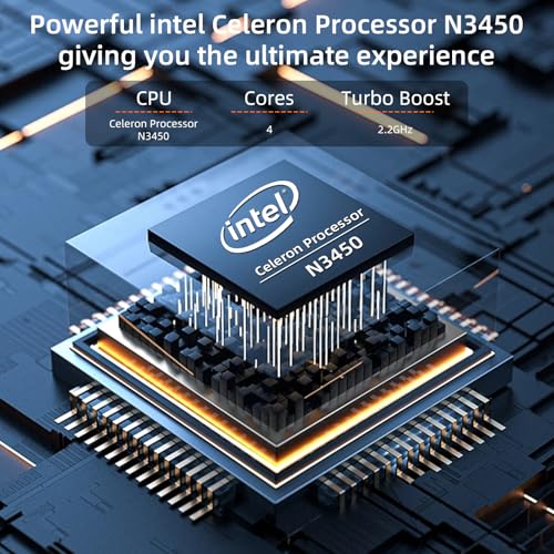 Image of 14.1 inch Laptop Computer,Celeron N3450,4GB RAM and 64GB SSD,Windows 11 Laptop Computers with FHD 1920 * 1080 IPS Display Notebook PC,Slim and Lightweight Notebook,Work and Students laptops,White, WPS
