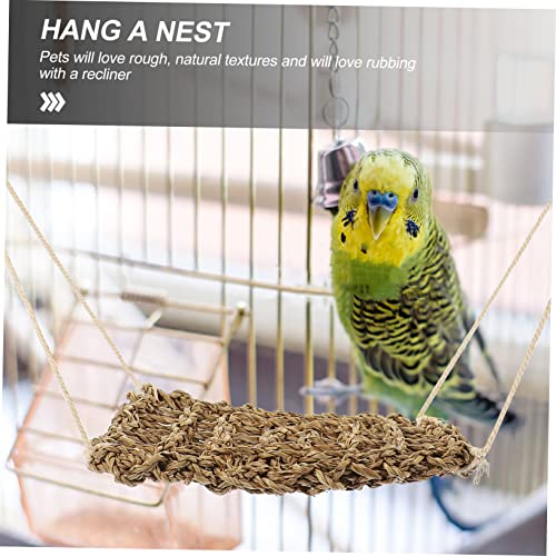 PATKAW Bartagame Hängematte Seegrasfasern Reptilienliege Bett Einsiedlerkrebs Kletterspielzeug Hängende Terrariendekoration Für -Spinnenfische Hängematte Terrarium